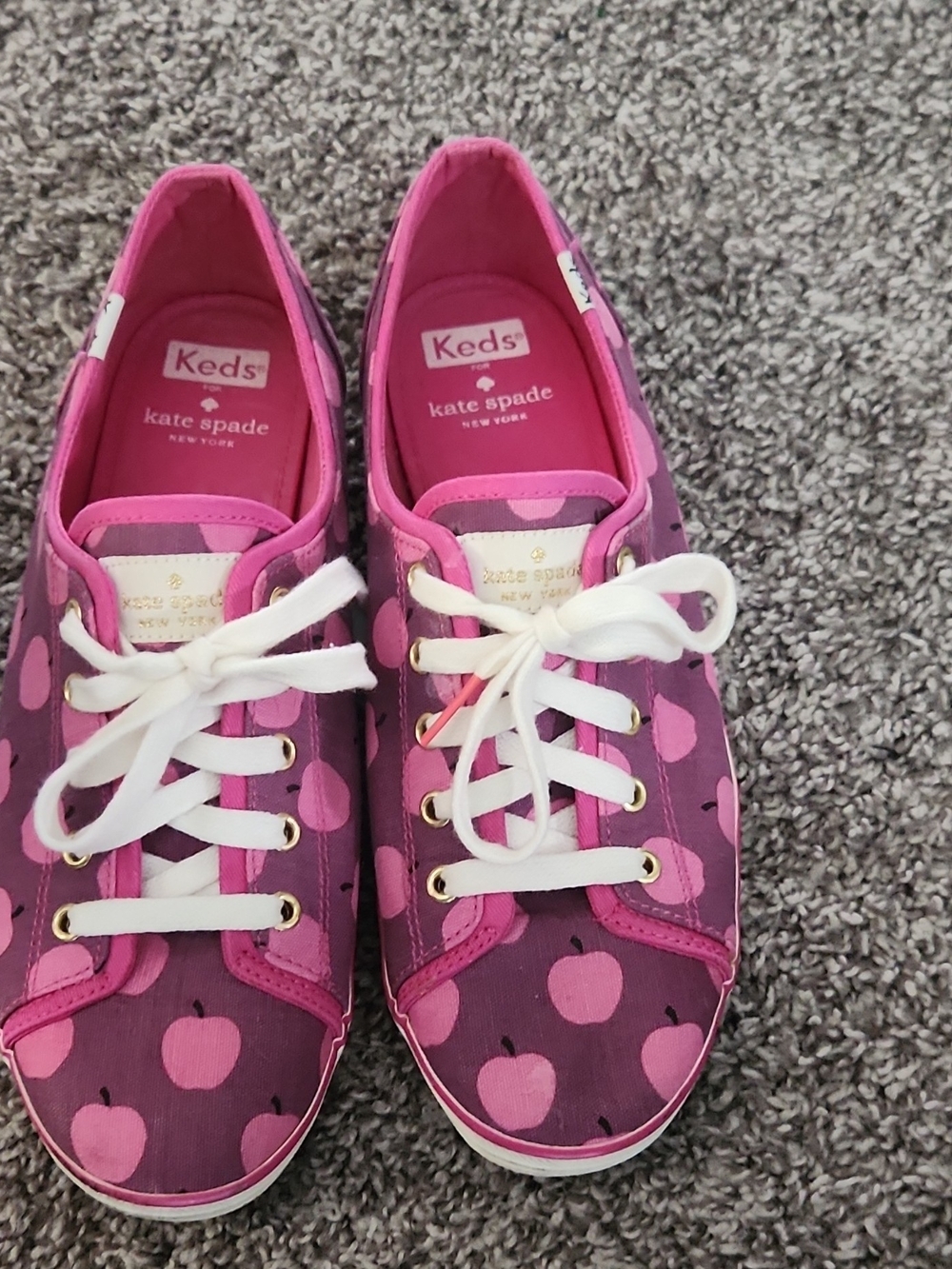 kate spade Kids Pink Apple Print Sneakers